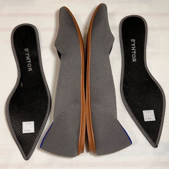 Rothy's Gray The Point Ballet Flats Size 9 1/2 - Picture 4 of 8